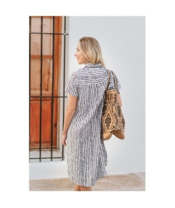Isla Bonita By SIGRIS Vestido Camisero de Viscosa con Rayas