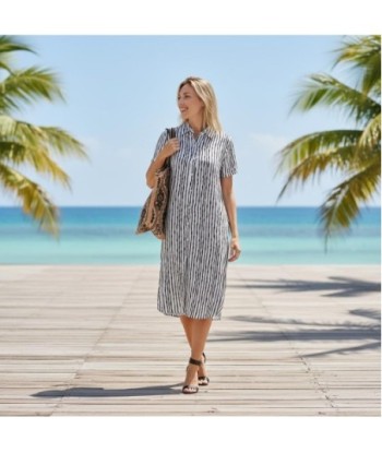 Isla Bonita By SIGRIS Vestido Camisero de Viscosa con Rayas