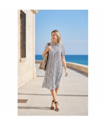 Isla Bonita By SIGRIS Vestido Camisero de Viscosa a Rayas