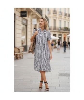 Isla Bonita By SIGRIS Vestido Camisero de Viscosa a Rayas