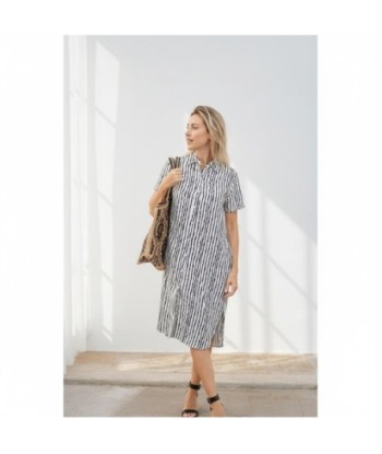 Isla Bonita By SIGRIS Vestido Camisero de Viscosa a Rayas