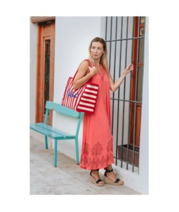 Isla Bonita By SIGRIS Vestido Largo de Viscosa 100% con Detalle Bordado