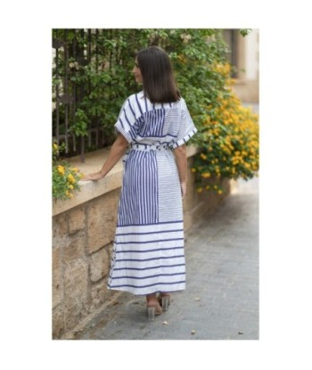 Isla Bonita By SIGRIS Vestido Camisero con Rayas en Algodón 100%