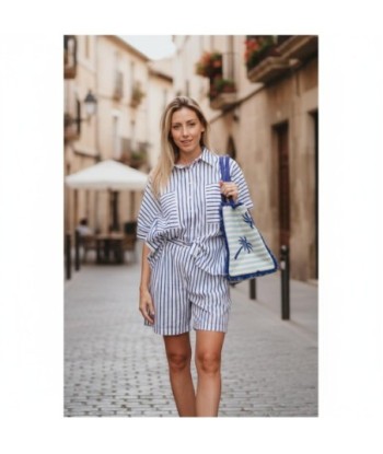 Isla Bonita By SIGRIS Pantalones Cortos de Algodón a Rayas