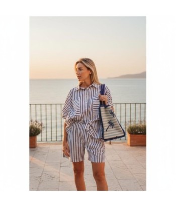 Isla Bonita By SIGRIS Pantalones Cortos de Algodón a Rayas
