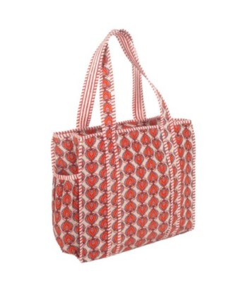 Isla Bonita By SIGRIS Bolso de Algodón con Diseño Floral en Rojo y Blanco