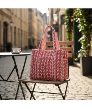 Isla Bonita By SIGRIS Bolso de Algodón con Diseño Floral en Rojo y Blanco