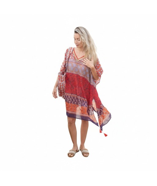 Isla Bonita By SIGRIS Poncho de Algodón de Estampado Bohemio