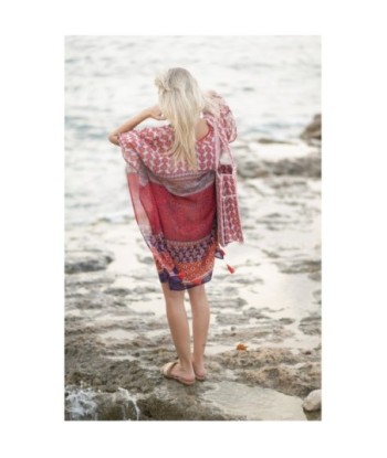 Isla Bonita By SIGRIS Poncho de Algodón de Estampado Bohemio