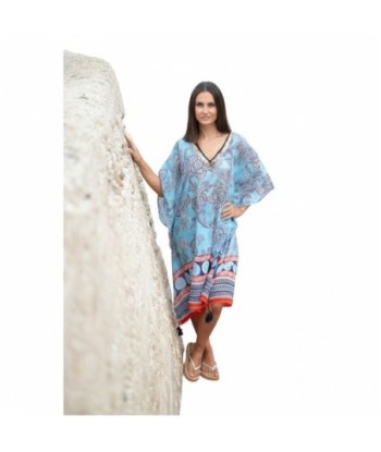 Isla Bonita By SIGRIS Poncho de Algodón Estampado Bohemio
