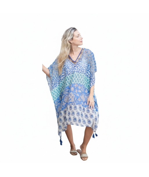 Isla Bonita By SIGRIS Poncho de Algodón 100% con Diseño Colorido