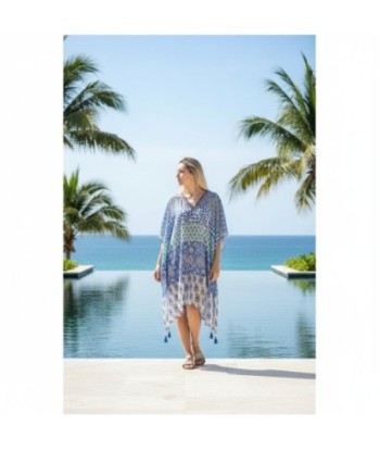 Isla Bonita By SIGRIS Poncho de Algodón 100% con Diseño Colorido
