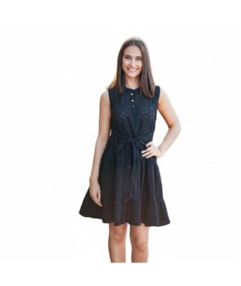 Isla Bonita By SIGRIS Vestido Corto de Algodón con Detalles Bordados