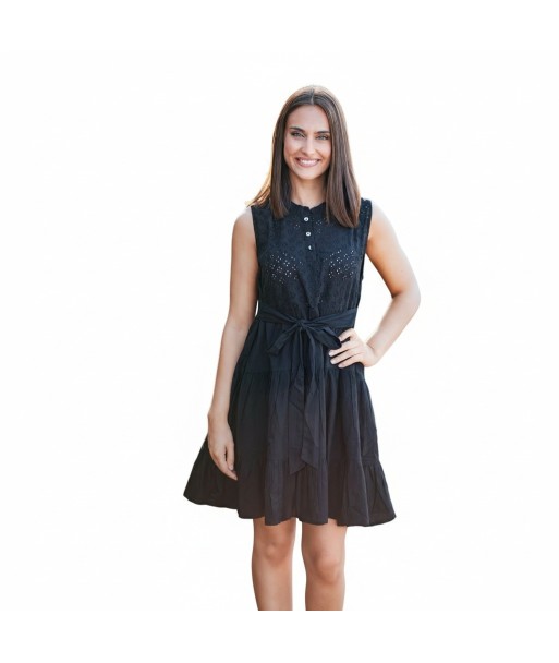 Isla Bonita By SIGRIS Vestido Corto de Algodón con Detalles Bordados