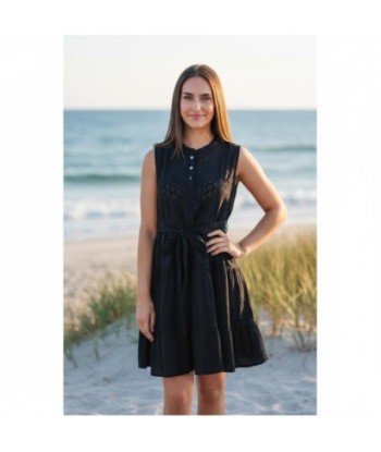 Isla Bonita By SIGRIS Vestido Corto de Algodón con Detalles Bordados
