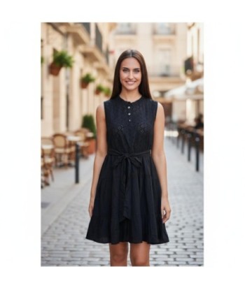 Isla Bonita By SIGRIS Vestido Corto de Algodón con Detalles Bordados