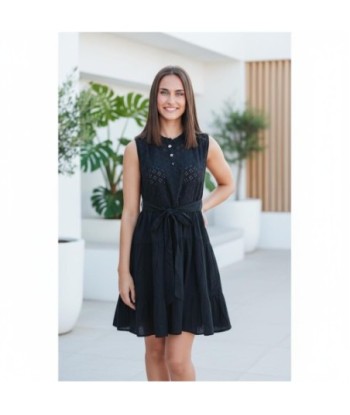 Isla Bonita By SIGRIS Vestido Corto de Algodón con Detalles Bordados