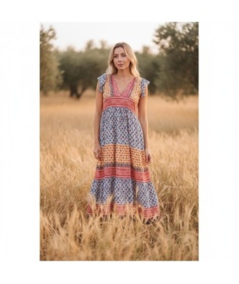 Isla Bonita By SIGRIS Vestido Midi de Algodón con Estampados Coloridos