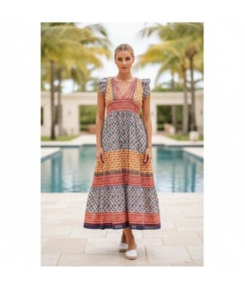 Isla Bonita By SIGRIS Vestido Midi de Algodón con Estampados Coloridos