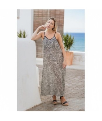 Isla Bonita By SIGRIS Vestido Largo de Algodón con Estampado Animal