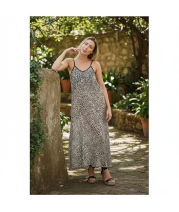 Isla Bonita By SIGRIS Vestido Largo de Algodón con Estampado Animal