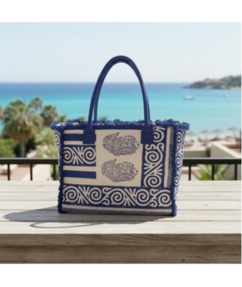 Isla Bonita By SIGRIS Bolso de Algodón Estilo Étnico con Diseños Marinos