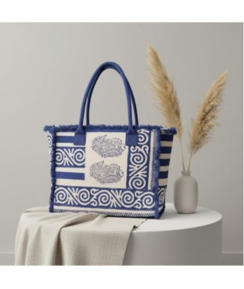 Isla Bonita By SIGRIS Bolso de Algodón Estilo Étnico con Diseños Marinos