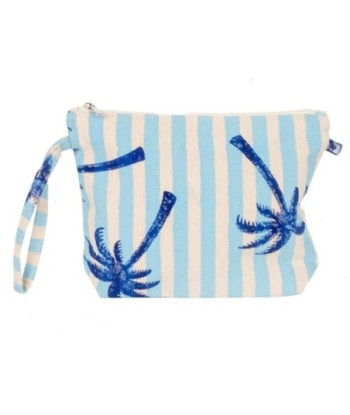 Isla Bonita By SIGRIS Neceser de Algodón con Diseño de Palmera y Rayas