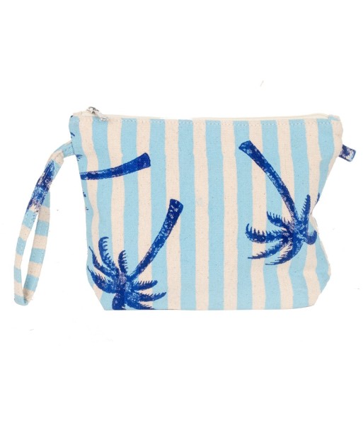 Isla Bonita By SIGRIS Neceser de Algodón con Diseño de Palmera y Rayas