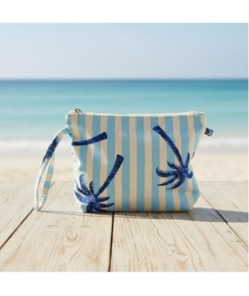 Isla Bonita By SIGRIS Neceser de Algodón con Diseño de Palmera y Rayas