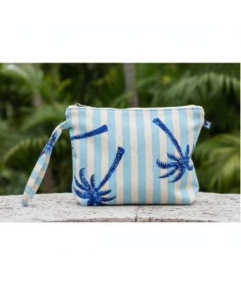 Isla Bonita By SIGRIS Neceser de Algodón con Diseño de Palmera y Rayas