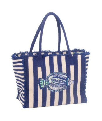 Isla Bonita By SIGRIS Bolso de Algodón con Diseño de Pescado y Rayas