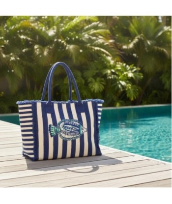 Isla Bonita By SIGRIS Bolso de Algodón con Diseño de Pescado y Rayas
