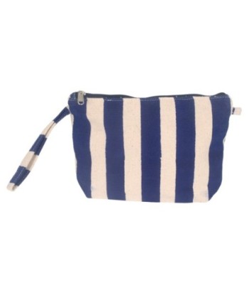 Isla Bonita By SIGRIS Neceser de Algodón con Rayas Azul y Beige