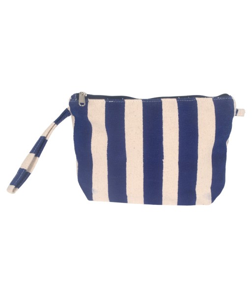 Isla Bonita By SIGRIS Neceser de Algodón con Rayas Azul y Beige