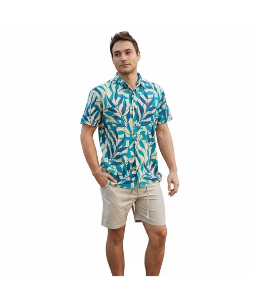 Isla Bonita By SIGRIS Camisa Hombre 100% Algodón con Diseño Tropical