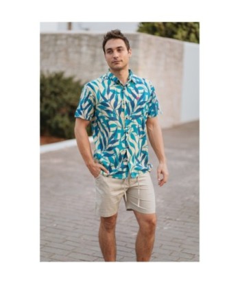 Isla Bonita By SIGRIS Camisa Hombre 100% Algodón con Diseño Tropical