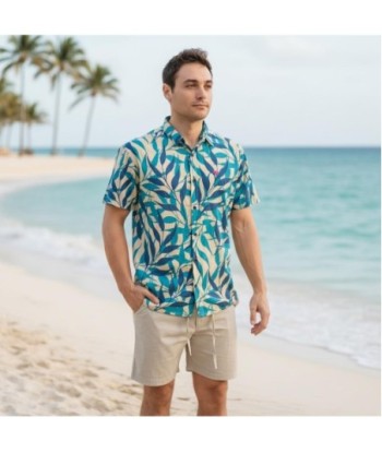 Isla Bonita By SIGRIS Camisa Hombre 100% Algodón con Diseño Tropical