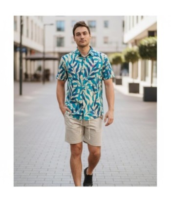 Isla Bonita By SIGRIS Camisa Hombre 100% Algodón con Diseño Tropical