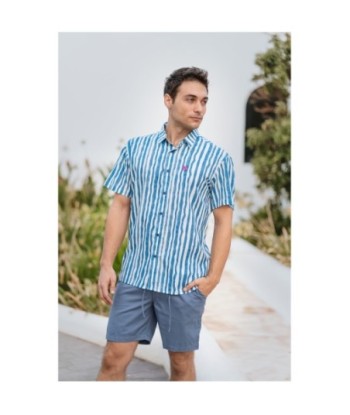 Isla Bonita By SIGRIS Camisa Hombre de Algodón 100% con Diseño Rayado