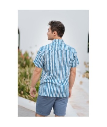 Isla Bonita By SIGRIS Camisa Hombre de Algodón 100% con Diseño Rayado