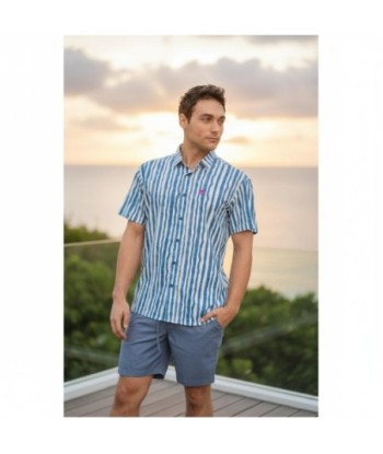 Isla Bonita By SIGRIS Camisa Hombre de Algodón 100% con Diseño Rayado