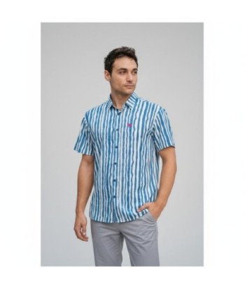 Isla Bonita By SIGRIS Camisa Hombre de Algodón 100% con Diseño Rayado
