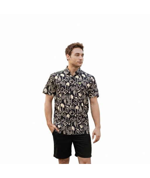 Isla Bonita By SIGRIS Camisa de Hombre 100% Algodón con Diseño Tropical