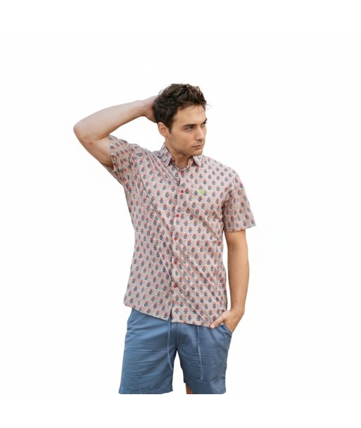 Isla Bonita By SIGRIS Camisa Hombre de Algodón 100% con Estampado Floral