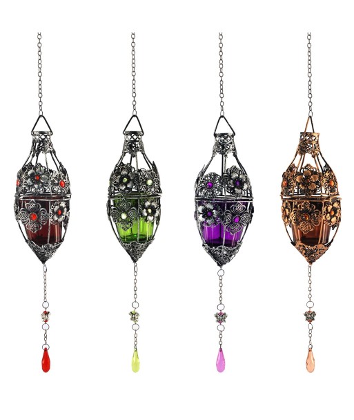 By SIGRIS Colgantes T-Lite 4 Colores Incluye 4 Unidades Decoración Colgantes Metal Colección India Signes Grimalt