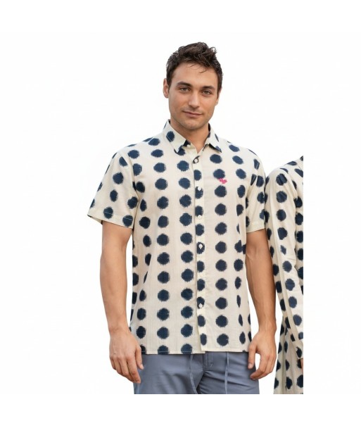 Isla Bonita By SIGRIS Camisa Hombre de Algodón con Estampado de Lunares