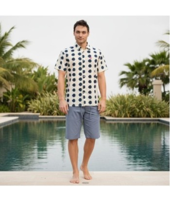 Isla Bonita By SIGRIS Camisa Hombre de Algodón con Estampado de Lunares