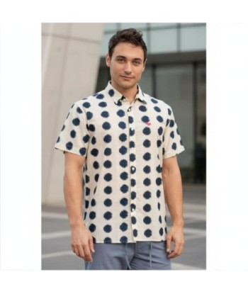 Isla Bonita By SIGRIS Camisa Hombre de Algodón con Estampado de Lunares