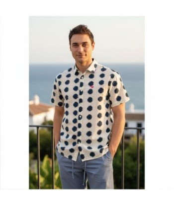 Isla Bonita By SIGRIS Camisa Hombre de Algodón con Estampado de Lunares